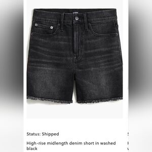 J Crew black jean cut off shorts